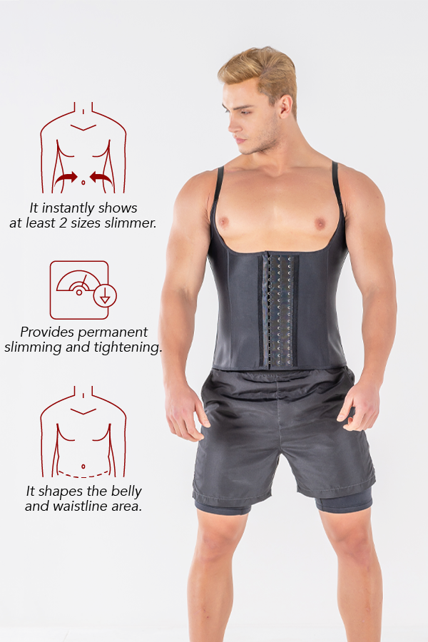 Premium Latex Waist Trainer Vest Black