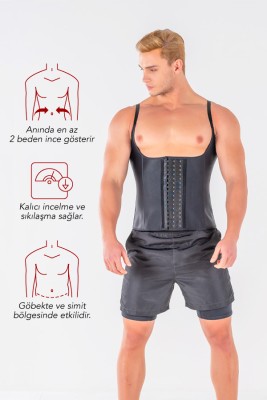Askılı Premium Korse Siyah Erkek - 3