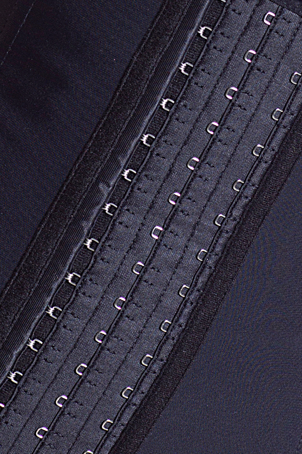 Damen Latex Premium Unterbrust-Korsett mit Trägern in Schwarz - Thumbnail