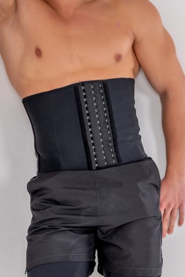 Kısa Latex Korse Siyah Erkek - YAMUNA (1)