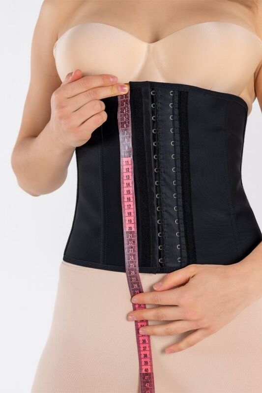 Kısa Latex Korse Siyah Kadın - 7