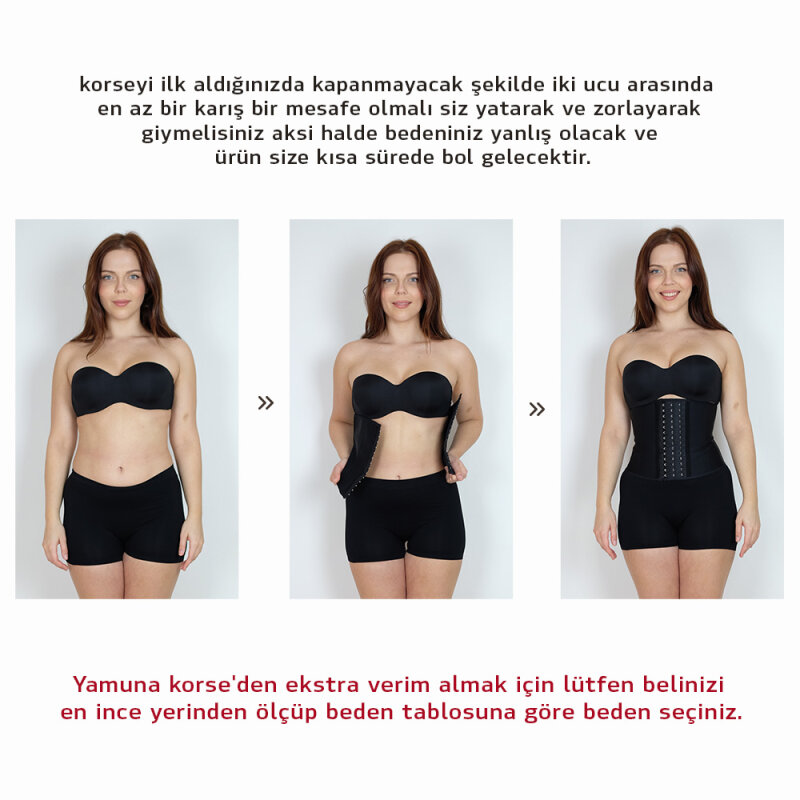 Kısa Latex Korse Siyah Kadın - 8