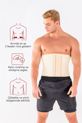 Kısa Latex Korse Ten Erkek - 4