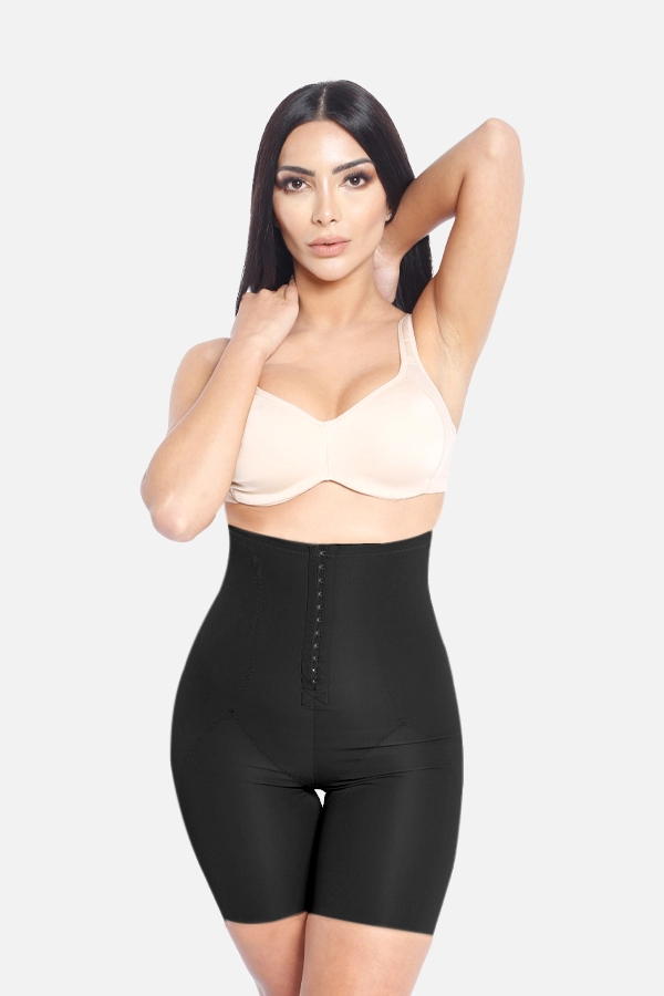 Outlet Body Shaper Miederhose mit hoher Taille in Schwarz - Thumbnail