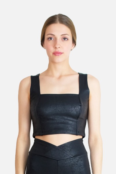 Polymer Sports Bra with Leather Pattern