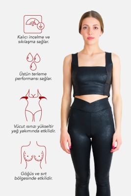 Polymer Sports Bra with Leather Pattern - Thumbnail