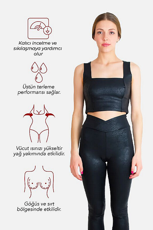 Polymer Sports Bra with Leather Pattern - 3
