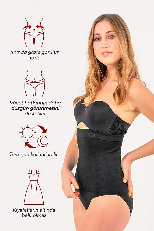 High Waist Slip Shapewear Black - YAMUNA