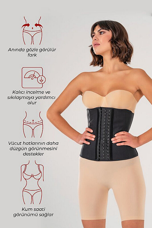 Latex Korse Siyah - YAMUNA
