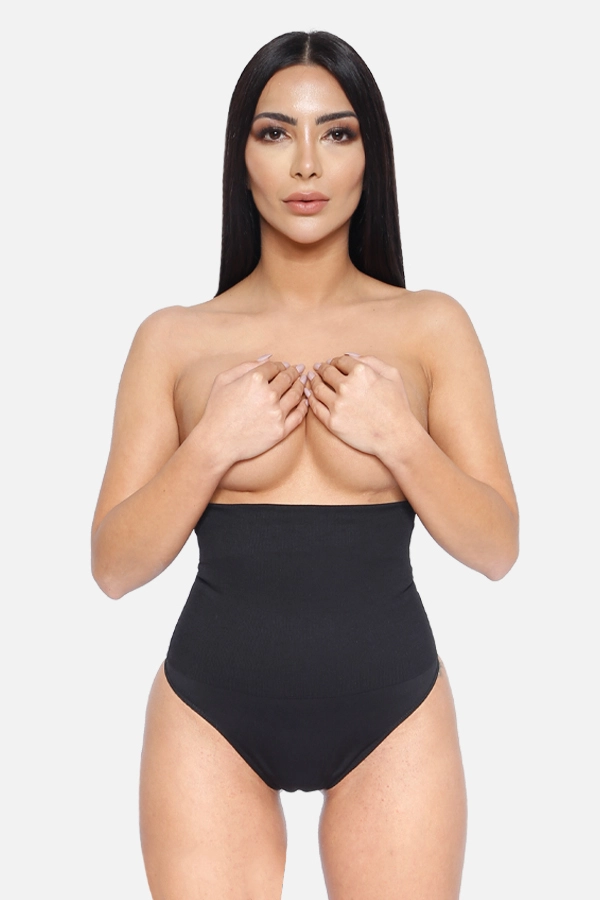 Yüksek Bel String Korse Siyah - YAMUNA
