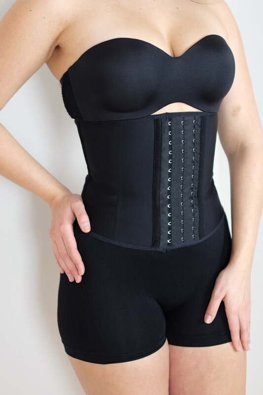 Ymn Shaper Kısa Latex Korse Siyah - YAMUNA