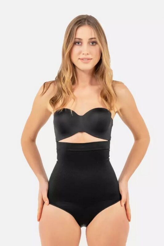 Yüksek Bel Slip Korse Siyah - YAMUNA
